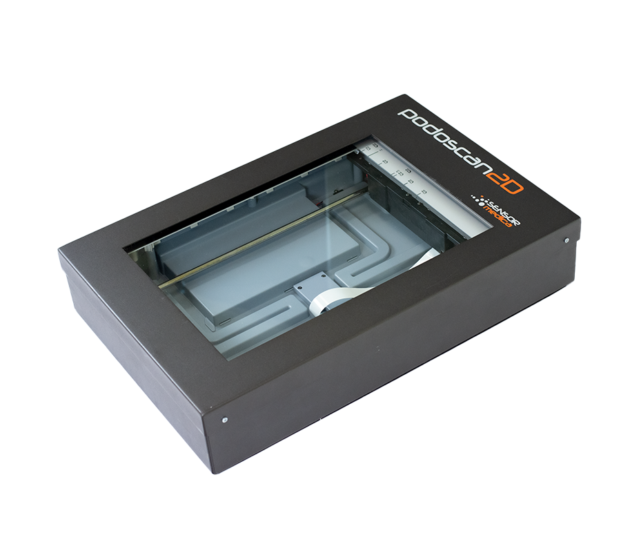 Podoscan 2D è lo strumento optoelettronico ad alta definizione per il rilevamento dell'immagine reale dell'impronta attraverso uno scanner digitale.